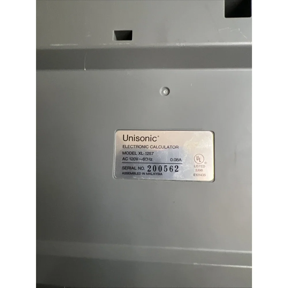 Unisonic XL-1257 Electronic Calculator Printer Works Read